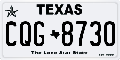 TX license plate CQG8730