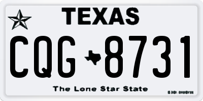 TX license plate CQG8731
