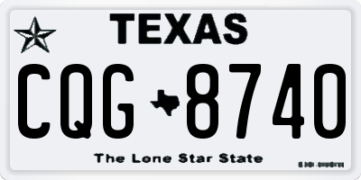 TX license plate CQG8740