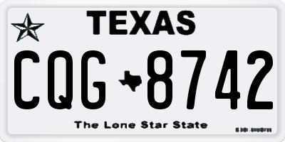 TX license plate CQG8742
