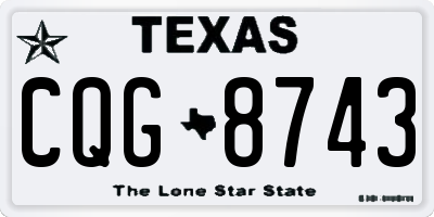 TX license plate CQG8743