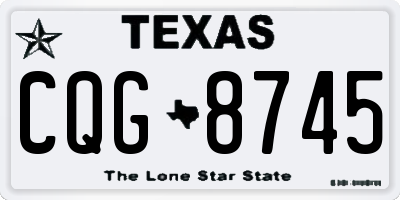 TX license plate CQG8745
