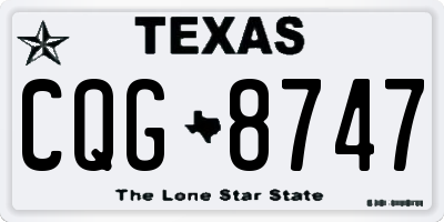 TX license plate CQG8747