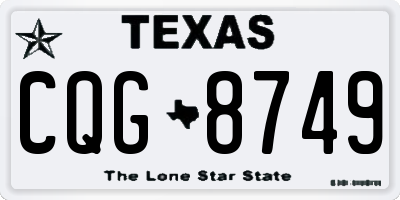 TX license plate CQG8749