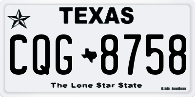 TX license plate CQG8758
