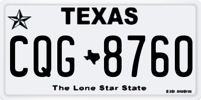 TX license plate CQG8760