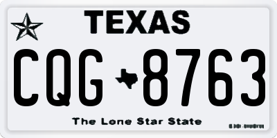 TX license plate CQG8763