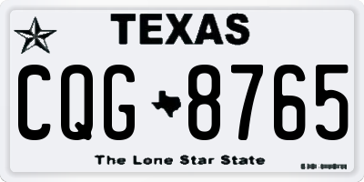 TX license plate CQG8765