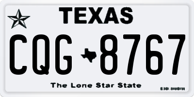 TX license plate CQG8767