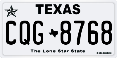 TX license plate CQG8768