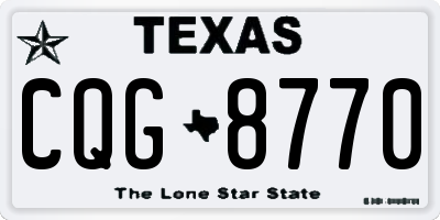 TX license plate CQG8770