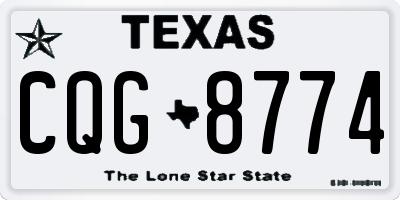 TX license plate CQG8774