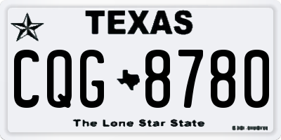TX license plate CQG8780