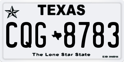 TX license plate CQG8783