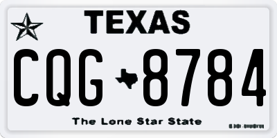 TX license plate CQG8784