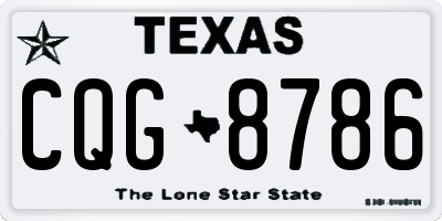 TX license plate CQG8786