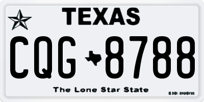 TX license plate CQG8788