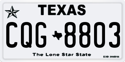 TX license plate CQG8803