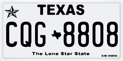 TX license plate CQG8808