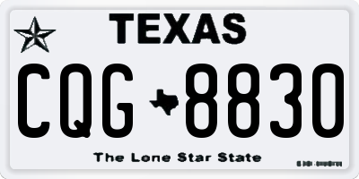 TX license plate CQG8830
