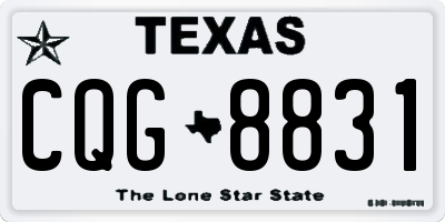 TX license plate CQG8831