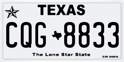 TX license plate CQG8833