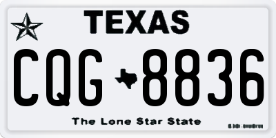 TX license plate CQG8836