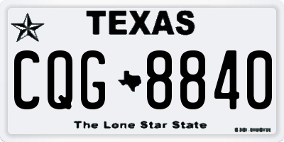 TX license plate CQG8840