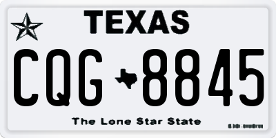 TX license plate CQG8845