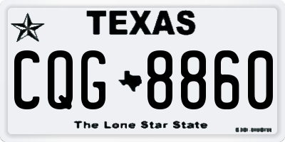 TX license plate CQG8860