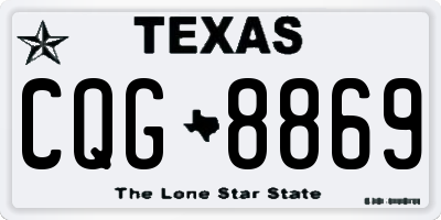 TX license plate CQG8869