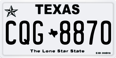 TX license plate CQG8870