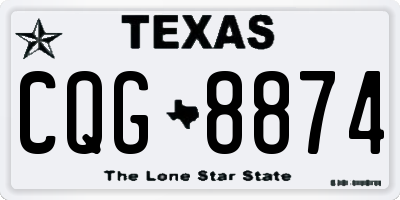 TX license plate CQG8874