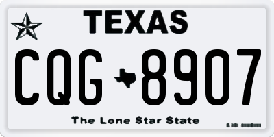 TX license plate CQG8907