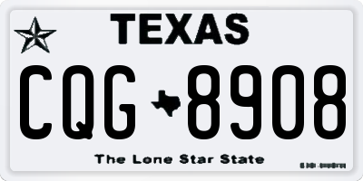 TX license plate CQG8908