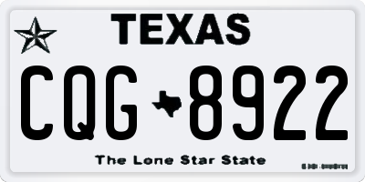 TX license plate CQG8922