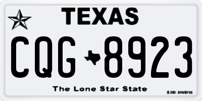TX license plate CQG8923