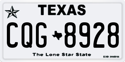 TX license plate CQG8928