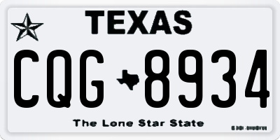 TX license plate CQG8934