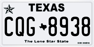 TX license plate CQG8938