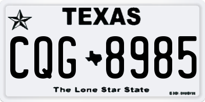 TX license plate CQG8985