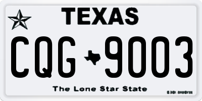 TX license plate CQG9003