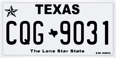 TX license plate CQG9031