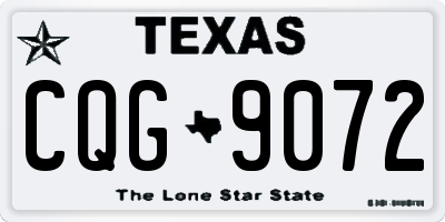 TX license plate CQG9072