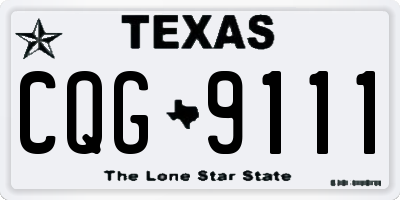 TX license plate CQG9111