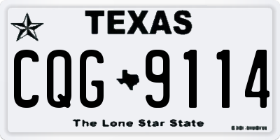 TX license plate CQG9114
