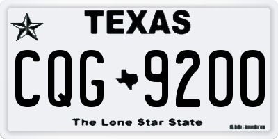 TX license plate CQG9200