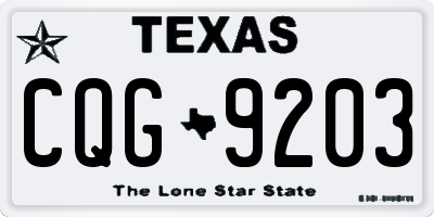 TX license plate CQG9203