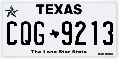 TX license plate CQG9213