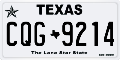 TX license plate CQG9214